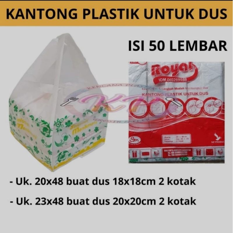 Kantong Plastik Untuk 2 Dus kotak makan nasi Box