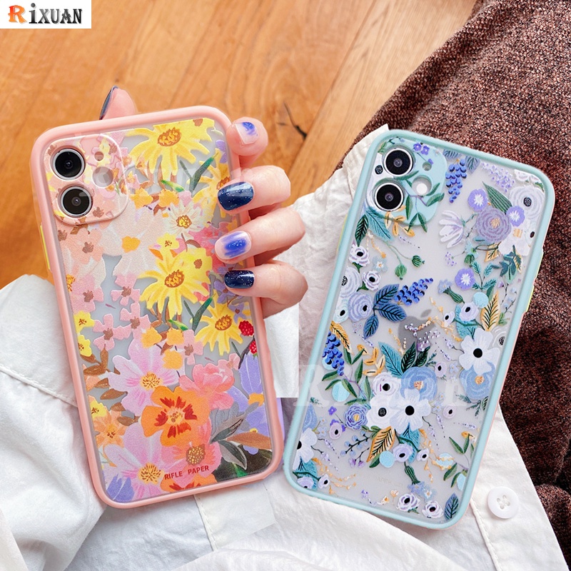 Fashion Case for VIVO Y12S Y12A Y20 Y20S V21e V19 Y11 2019 Y12 Y15 Y17 Y19 Y31 2021 Y51A Y53S Y85 V9 Y1S Y91C Y93 Y95 Y30i Y50 S1 Pro Beatiful Garden Party Flower Embossed Rifles Paper Camera Protective Phone Cover Rixuan