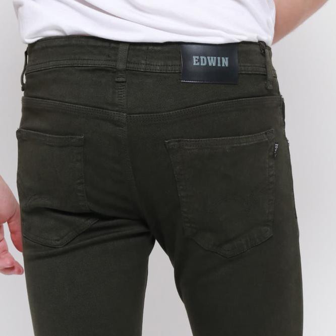 Edwin Celana Jeans 506-37-Army Slim Fit Pria Panjang Green Army - Hijau Tua, 28