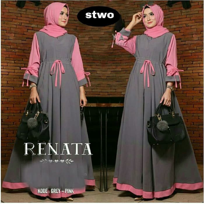 Gamis Wanita Renata Dress ST   Gamis Jumbo   Gamis Pesta   Grosir Baju   Biru Muda  M
