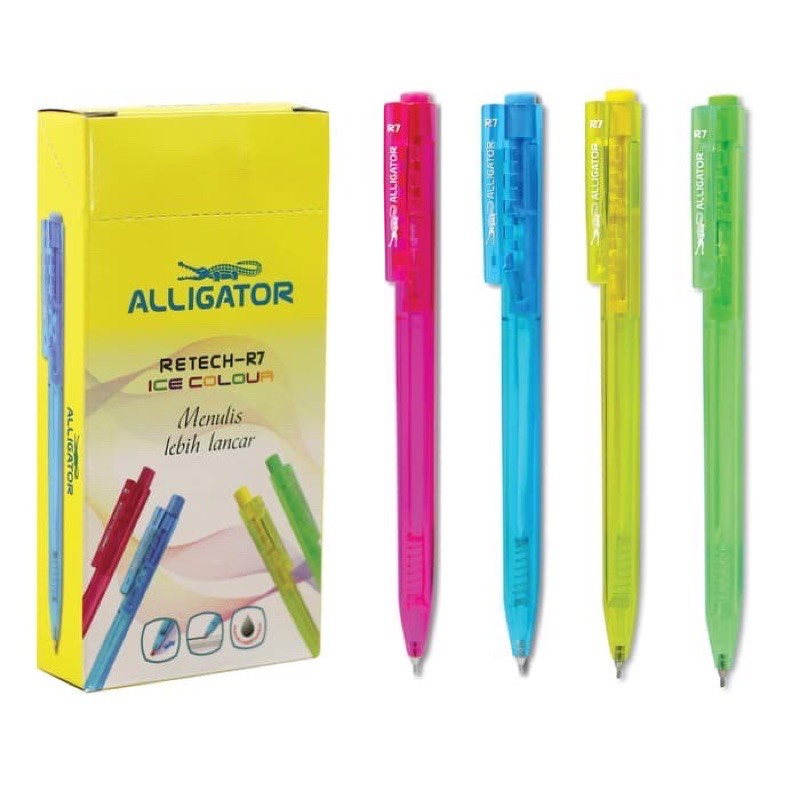 

Pulpen Cetek alligator Retech R7 Ice Color Tip 0.7 mm Ballpoint Smooth Writing Tinta Hitam – Satuan SHABQ