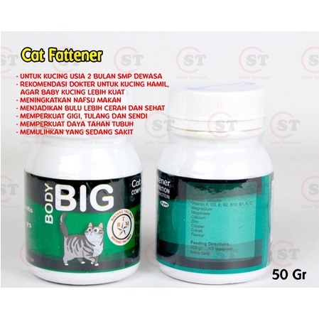 BODY BIG CAT / PENGGEMUK KUCING / VITAMIN KUCING / CAT FATER POWDER / BTM / BIG BODY