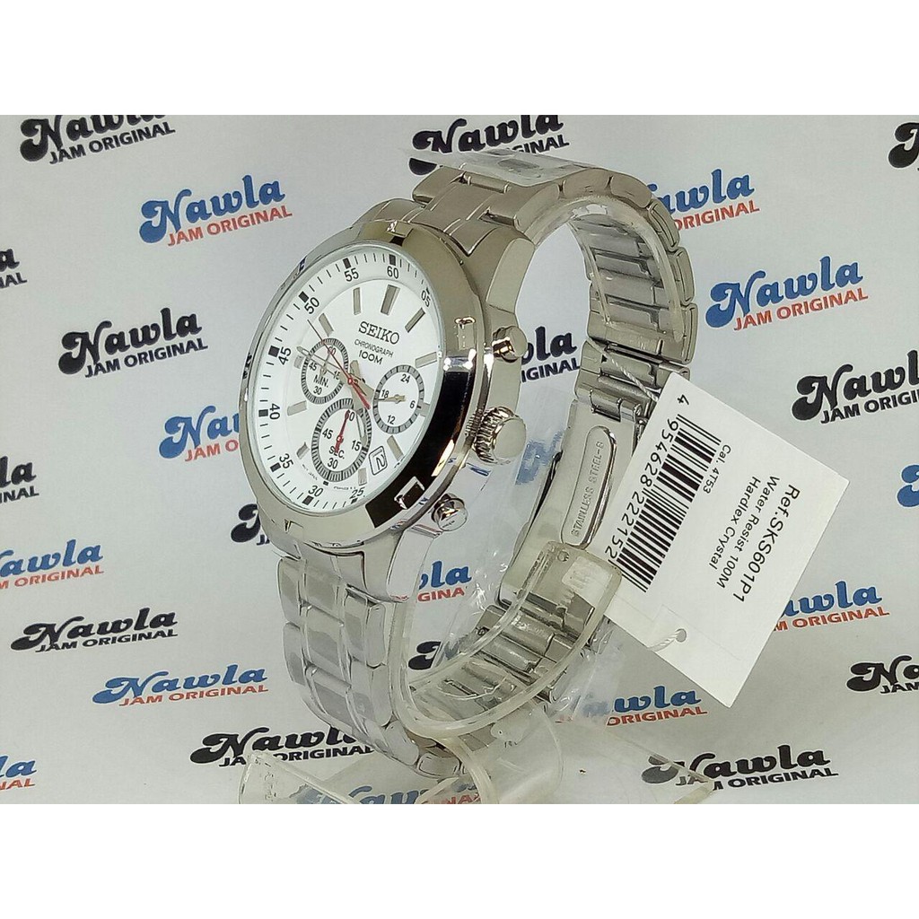 Seiko Quartz SKS601P1 Chronograph White Dial - Jam Tangan Pria SKS601