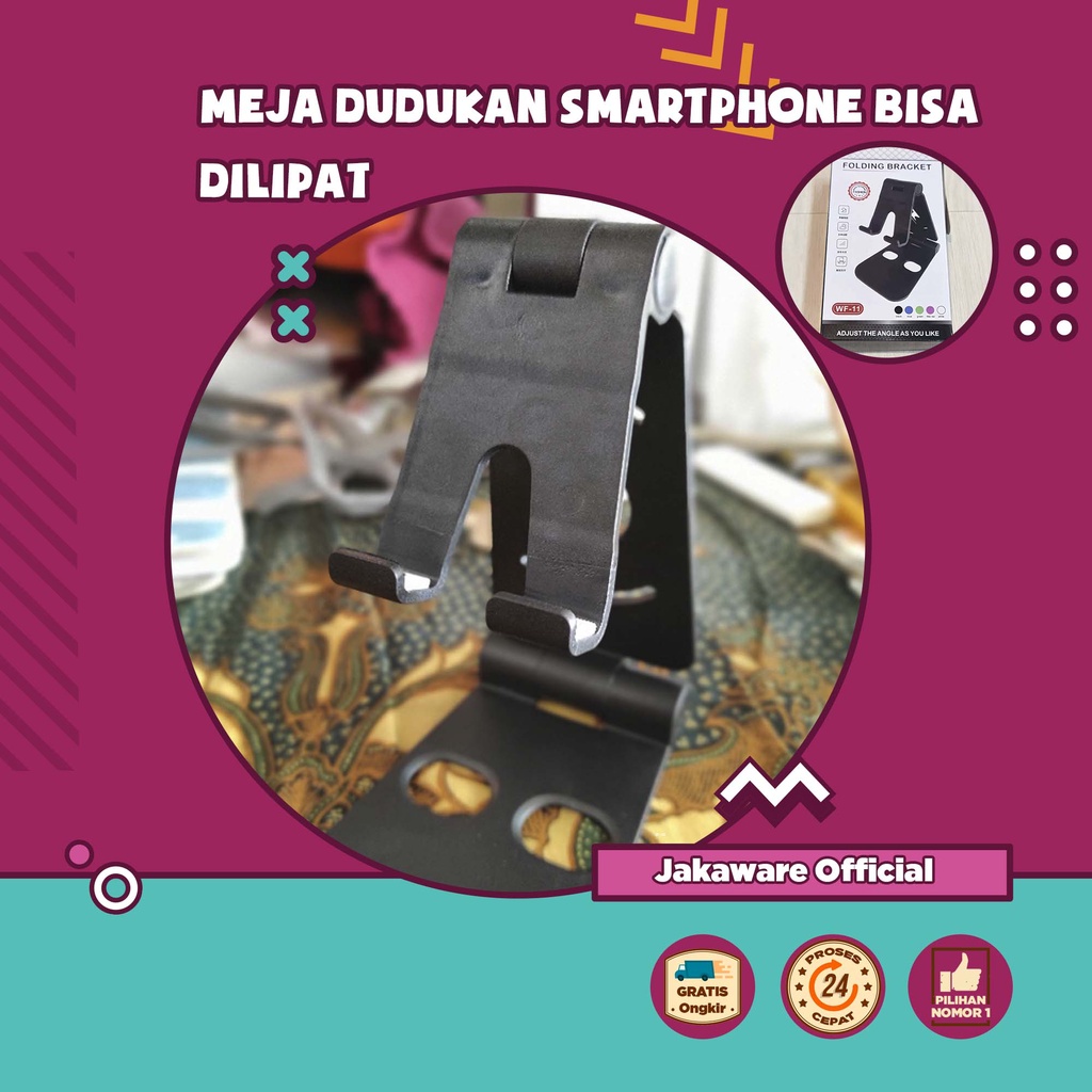 SMARTPHONE HOLDER TABLE FOLDABLE MOBILE PHONE STAND ALAT MELETAKKAN PONSEL PENYANGGA PENOPANG MENOPA