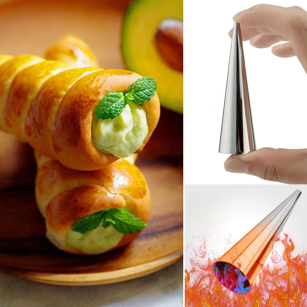 Populer 5pcs Cetakan Kue Cone Horn Baking Maker Panggang Croissant