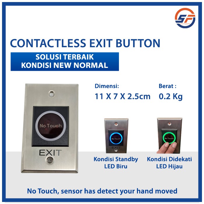 Contactless Exit Button No Touch Akses Pintu