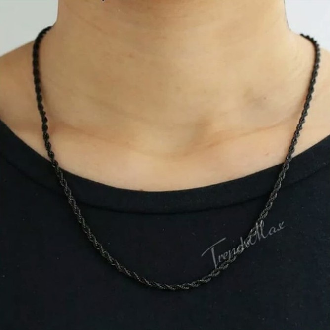 [Bayar di Tempat] KALUNG TITANIUM PRIA MODEL TAMBANG