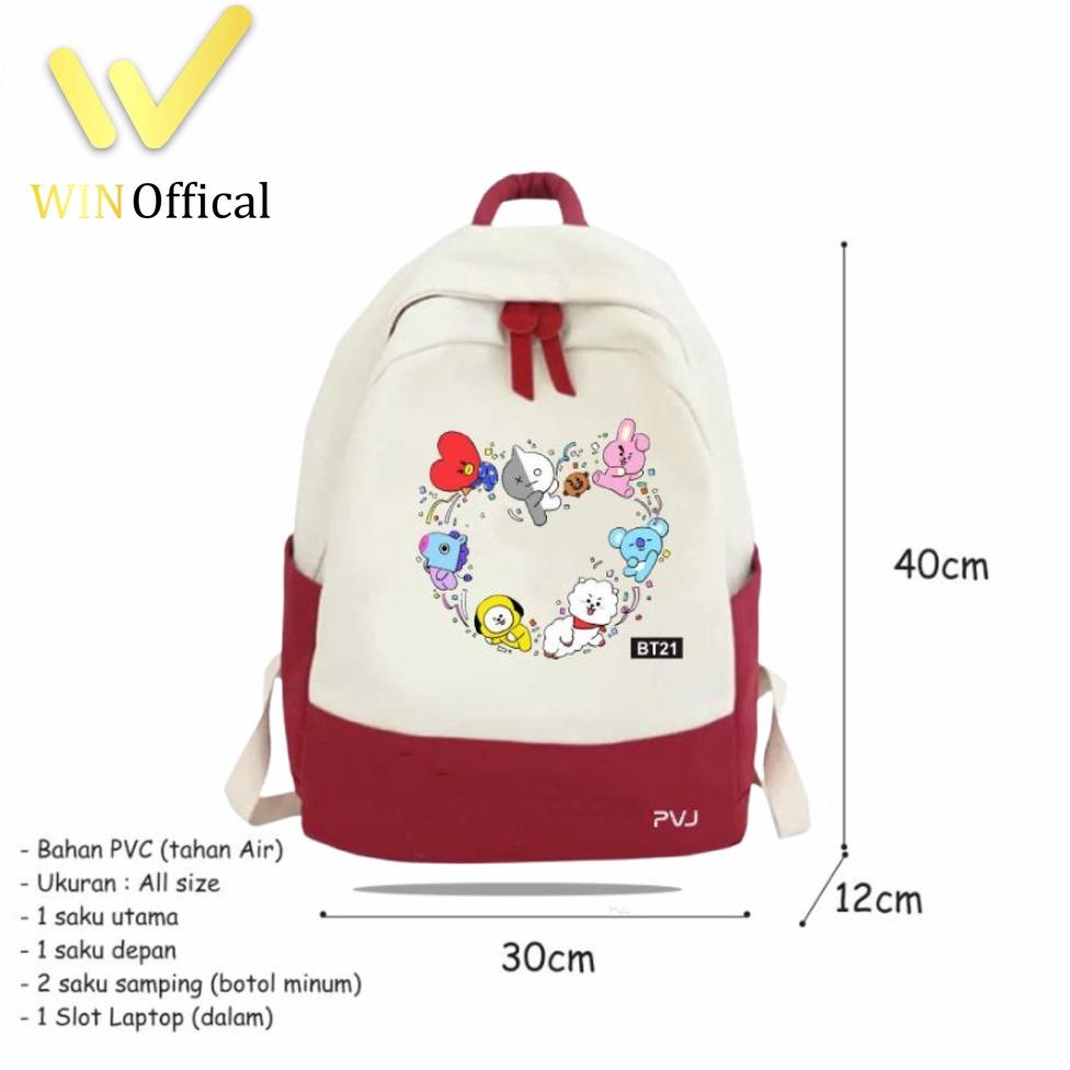 [KODE PRODUK NCBHM9267] Tas Ransel Anak Perempuan Style Korea BT21 Tas Sekolah BTS Fashion Kids Back