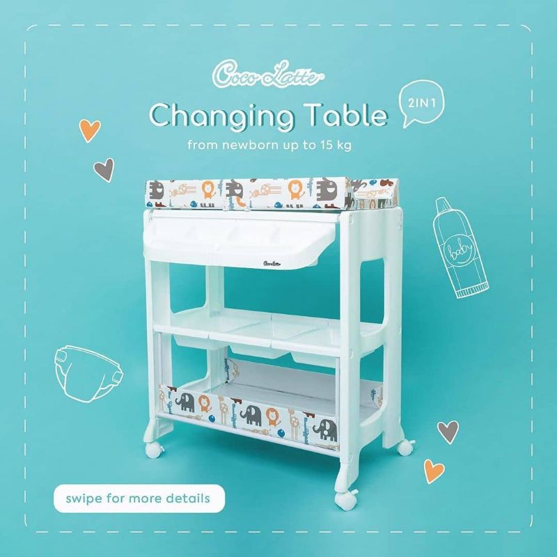 Baby taffel / changing table cocolatte / bak mandi bayi