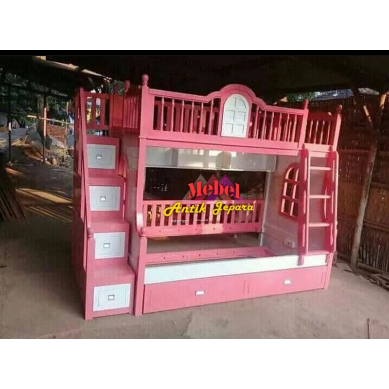 Dipan tingkat minimalis cat duco pink