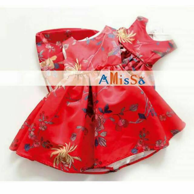 Dress Anak Cewek Eveline Flower Red