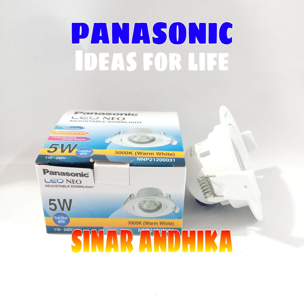 LAMPU LED ADJUSTABLE DOWNLIGHT PANASONIC 5 WATT NNP 21220/NNP 21200