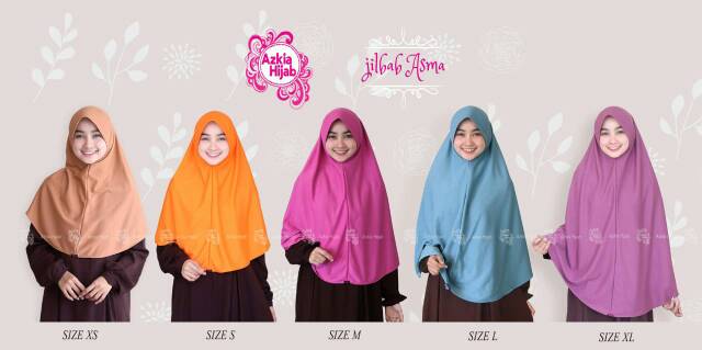 JILBAB ASMA BERGO PET STANDART SIZE XS-S-M WARNA 13-24 BY AZKIA HIJAB