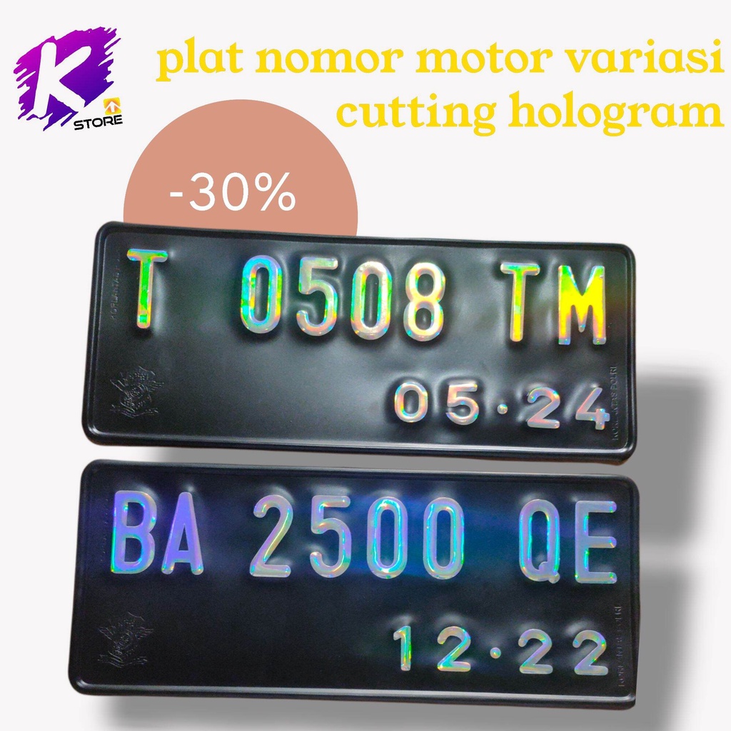 Plat Nomor Motor Variasi Custome Hologram Satuan Bukan sepasang  Sesuai Keinginan