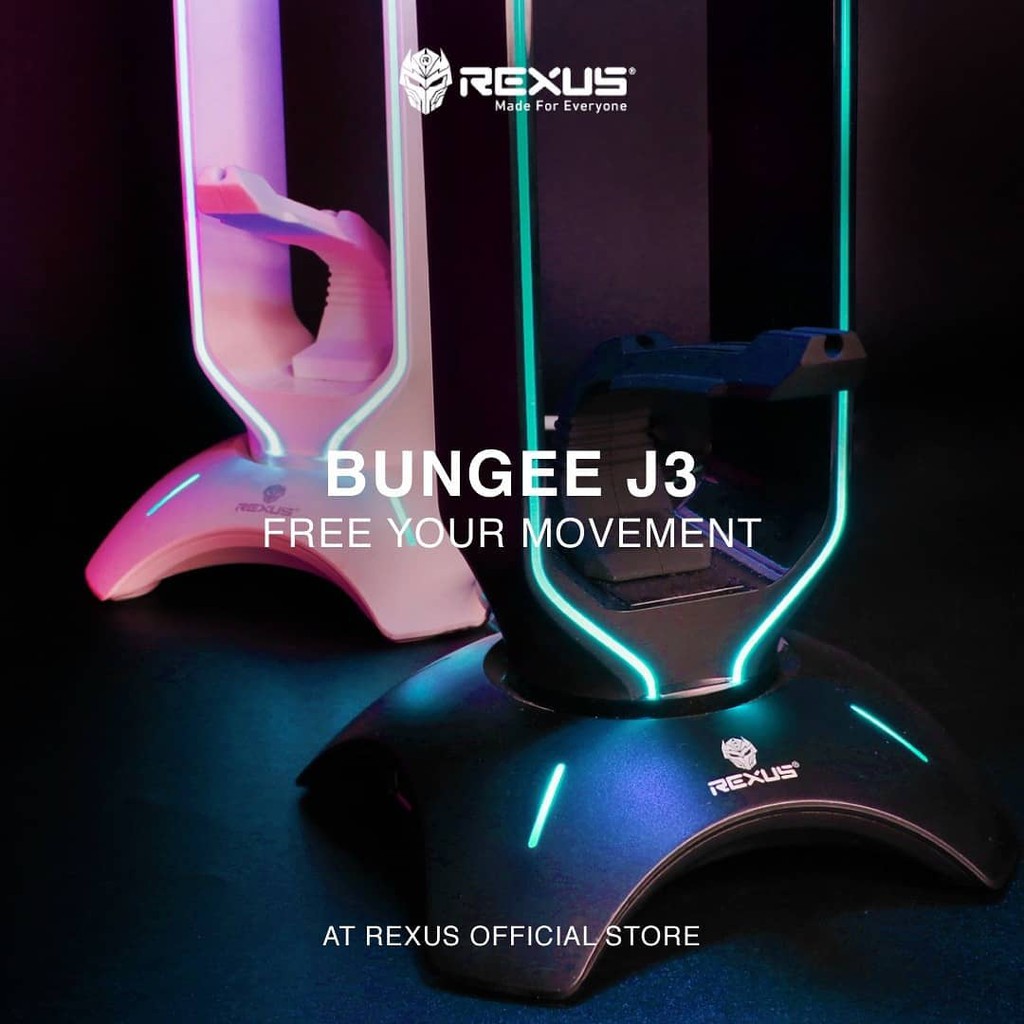 Rexus Bungee J3 RGB Headset Stand with USB Hub