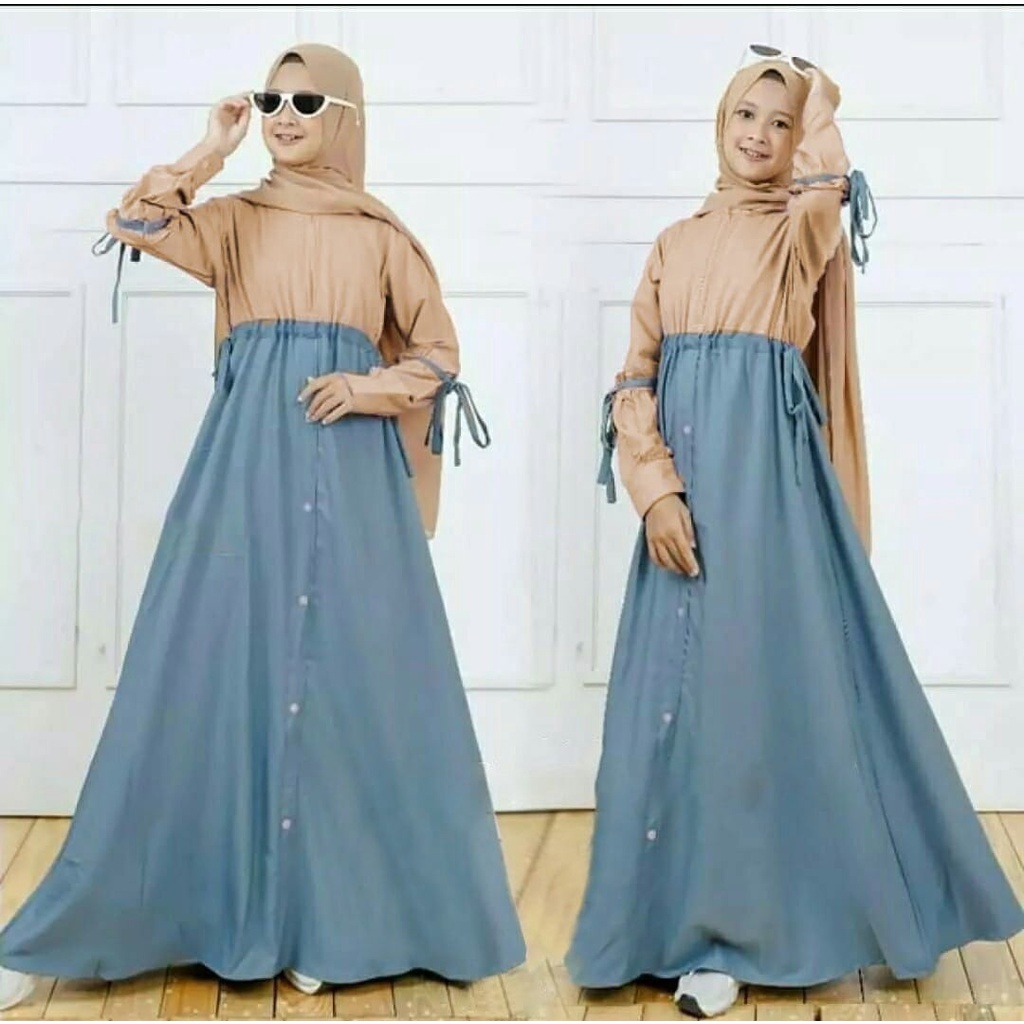 FenishaStore GAMIS ANAK TANGGUNG MAXI ZAINA KIDS USIA 12-14 TAHUN