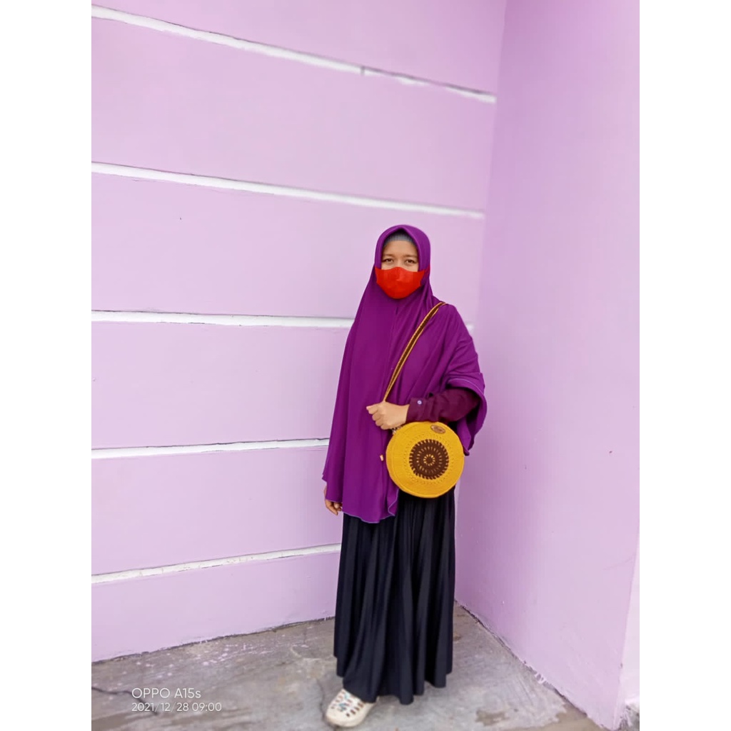 tas selempang bulat/tas selempang rajut/tas wanita/tas simple