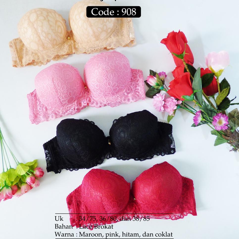 Keluaran Terbaru.. Bra BH Kawat Remaja Brokat Busa Tebal Push Up Bra #908 - Gasp