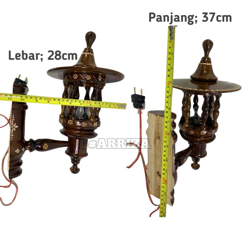 LAMPU TEMPEL DINDING / TEMPAT LAMPU TEMPEL DINDING / LAMPU TEMPEL DINDING DARI KAYU JATI MODEL RUJI