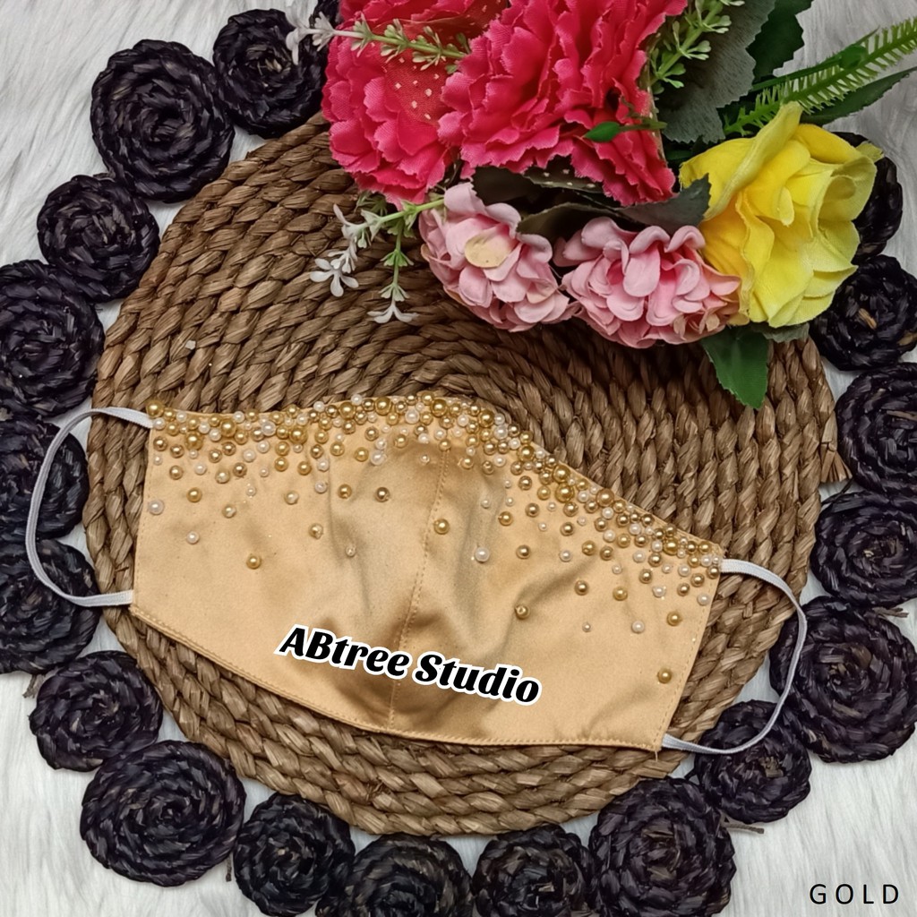 masker akad nikah sepasang couple set ijab wedding pengantin premium dg hiasan mutiara RAPI &amp; HALUS