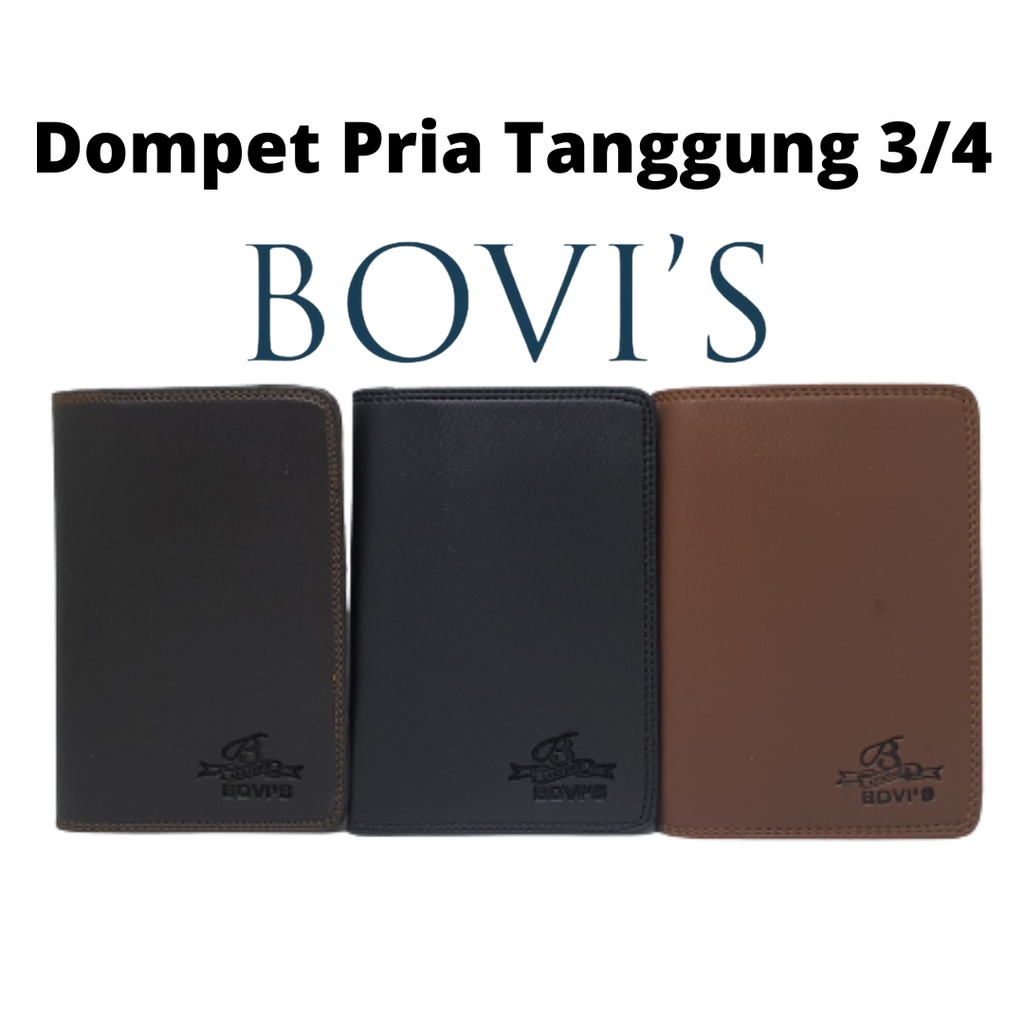 Dompet Pria Cowok Bovis Tanggung 3/4 Kulit Semi Tipe Terbaru Motif Distro dan Harga Murah