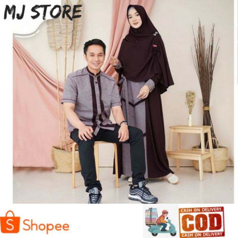 GAMIS COUPLE PASANGAN GAMIS FASHION MUSLIM DRESS SYARI SET ARSYA COUPLE TERMURAH TERLARIS