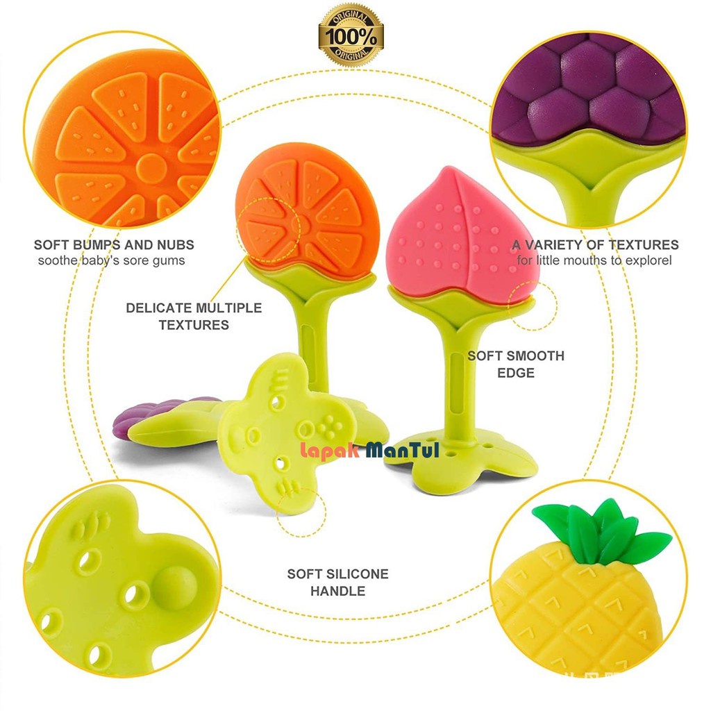 LM-0027 Mainan Gigitan Bayi Model Buah - Baby Fruit Teether - Gigitan Bayi BPA FREE