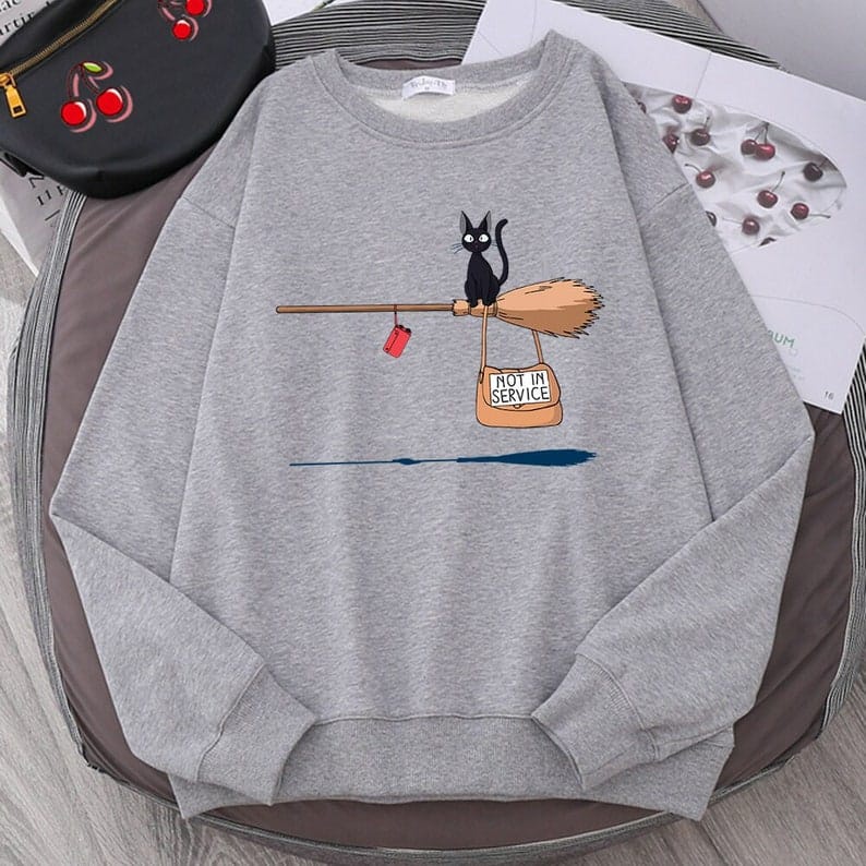 Baju atasan wanita terbaru Sweater Oversize Bahan Fleece KITTEN CREWNECK Sweeter