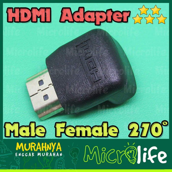 HDMI SIKU 270 DERAJAT DEGREE MALE TO FEMALE CONVERTER