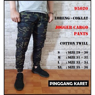 md JOGGER celana KARGO PANJANG pria trendi murah LORENG ABU loreng coklat loreng putih 95018 S M L