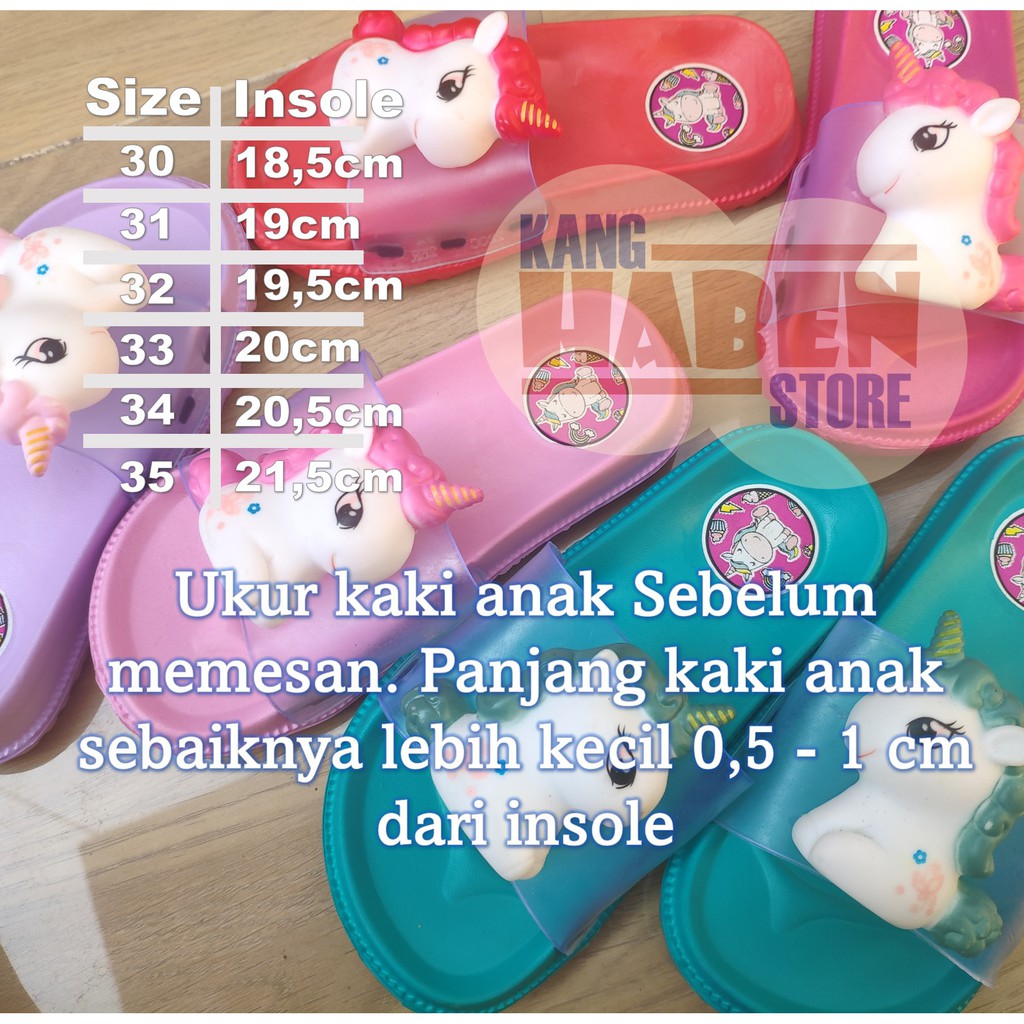 Sandal Anak cewek Tanggung Lucu dengan Karakter Pony 3D