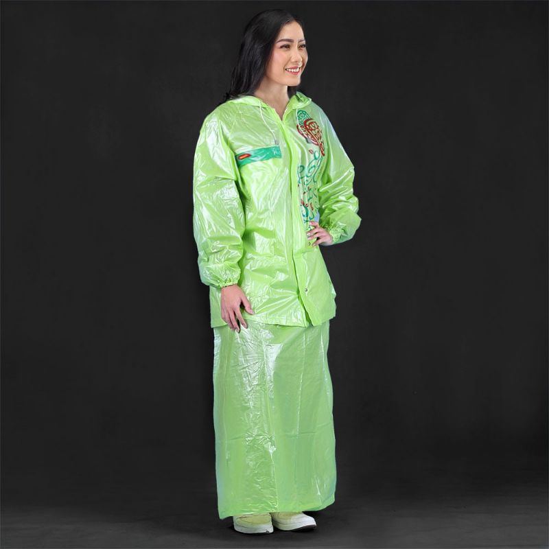 PROMO MUSIM HUJAN | New Jas Hujan Setelan Rok Hijau Terbaru | Mantel Tebal Dewasa