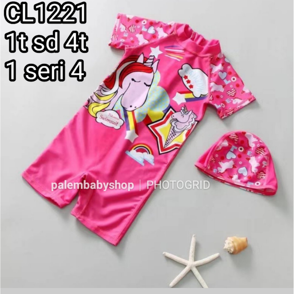 Catell Love Baju Renang Anak+Topi Perempuan dan Laki-Laki