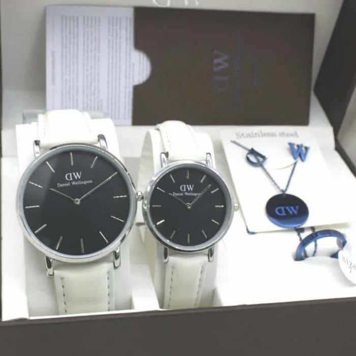 PROMO JAM WANITA DW SEPASANG FULLSET ASESORIS V9200 2 batre cadangan