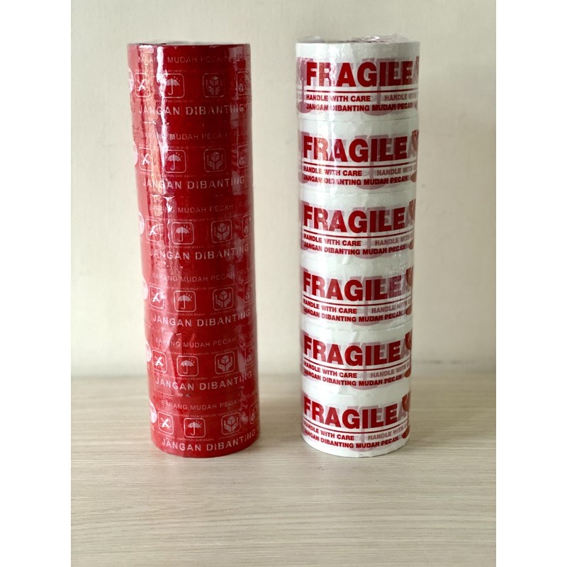 

ISOLASI LAKBAN FRAGILE 48MM TERMURAH 72 YARD / Isolasi Pecah Belah Jangan Dibanting