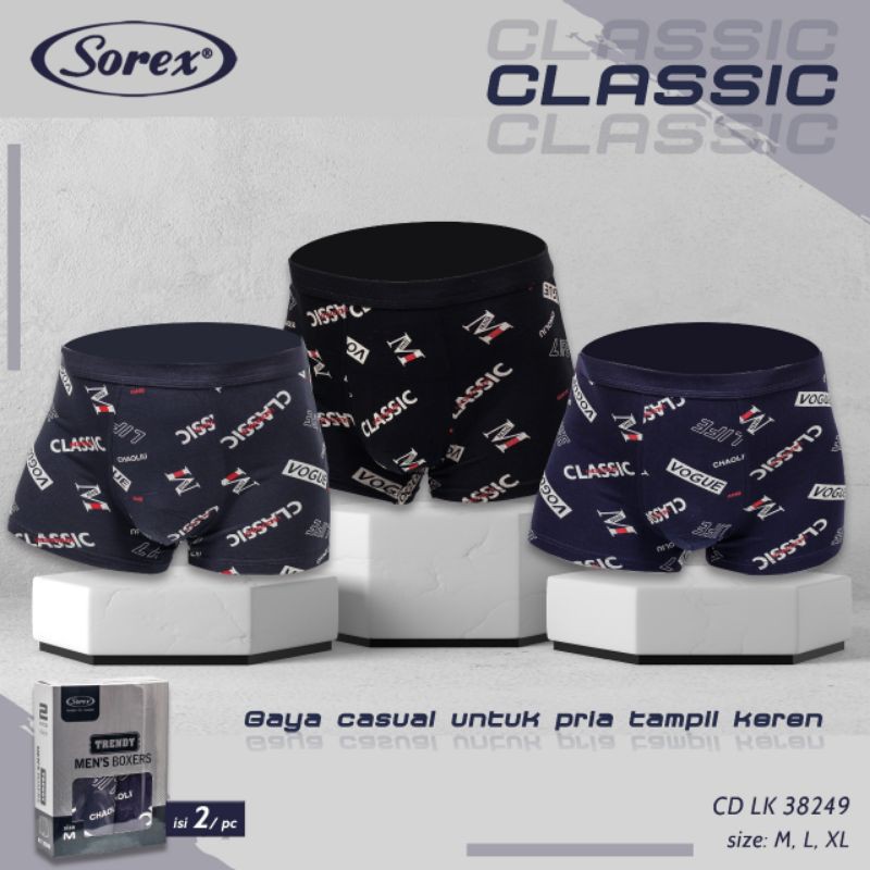 Sorex Men- 2 pcs Celana Dalam Boxer Pria Sorex Original Corak Kartun art 38249 / Sempak Laki-laki