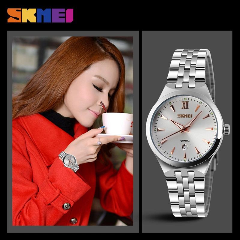 SKMEI 9071 Jam Tangan Pria Wanita Couple Analog Tali Stainless WATCHKITE WKOS