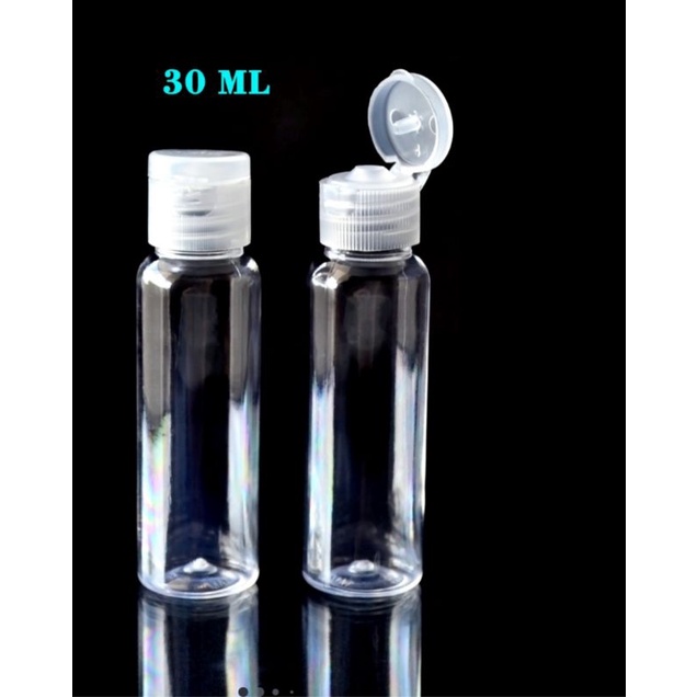 Botol Plastik PET Bening 30ml tutup Fliptop Bening