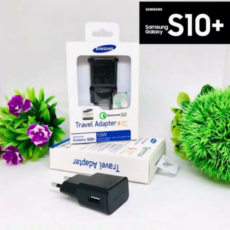 TRAVEL ADAPTOR BATOK SMSNG S10+ ORIGINAL 100% FAST CHARGING