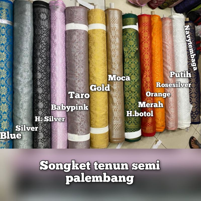 (HARGA PERSETENGAH METER) Kain songket tenun semi palembang /bahan songket / kain songket