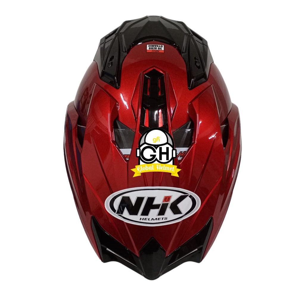 HELM HALF FACE NHK PREDATOR CRYPTON SOLID ROYAL RED DOUBLE VISOR