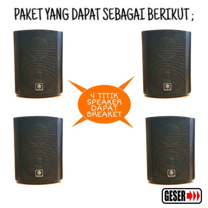 Paket Cafe Dan Restoran Upgrade Mixer Power bluetooth Speaker 4 titik