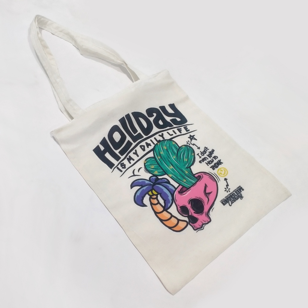 ToteBag RESLETING UNISEX Tote Bag Tas PRIA WANITA TOTEBAG Blacu 30x40cm Totebag ONE PIECE