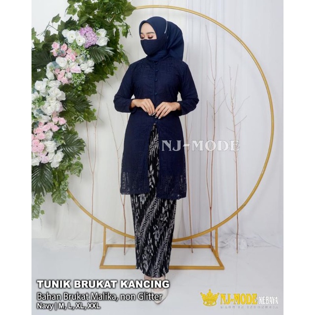 Kebaya Tunik Busui Brukat Malika Modern / Kebaya Pesta / Kebaya Kondangan / Kebaya Seragam / Kebaya Brukat / Kebaya / Kebaya Brukat Non Gliter