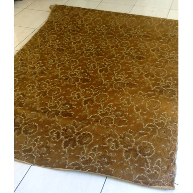 ~Kain Tapestry | Kain Motif Bunga | Kain Kursi | Embossed Coklat | motif Bunga Lebar 135cm