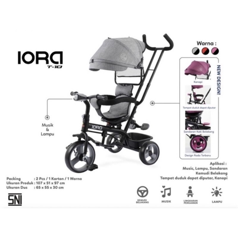 Tricycle PMB IORA T 10 T 15 T 22 Baby Stroller T10 T15 T22 Kereta Dorong Anak Bayi Dorongan Anak Bayi T09 T 09 T11 T 11 T17 T 17 T18 T 18 T21 T 21 T23 T 23