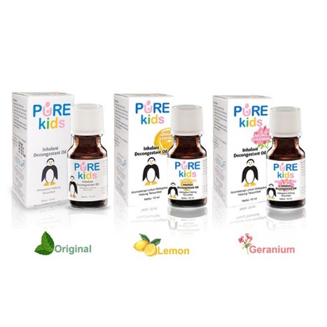 PURE KIDS INHALANT DECONGESTANT OIL 10ML / MINYAK AROMA TERAPI / PEREDA BATUK PILEK ANAK