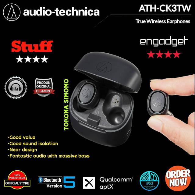 Audio Technica ATH CK3TW True Wireless Headphone