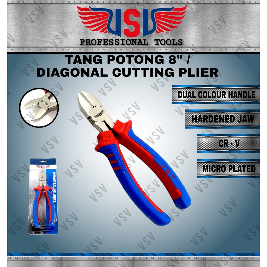 VSV Tang Potong 8&quot; Diagonal Cutting Plier 8&quot; Lebih tahan karat