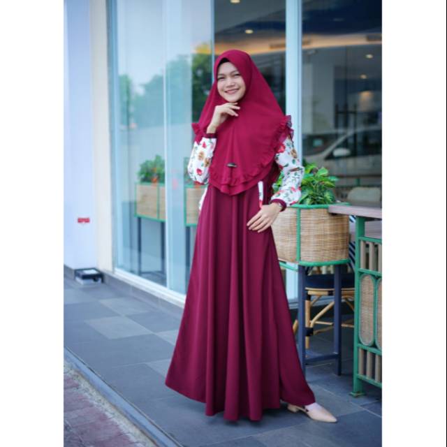 Gamis Mawar Polos By Sekar Arum